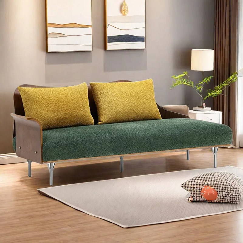 Chaise longue douce et confortable, Accoudoir à gauche (vu de face), Vert