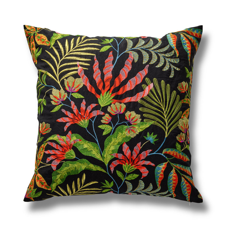 Cloud Linen Square Pillow Cover & Insert, Black