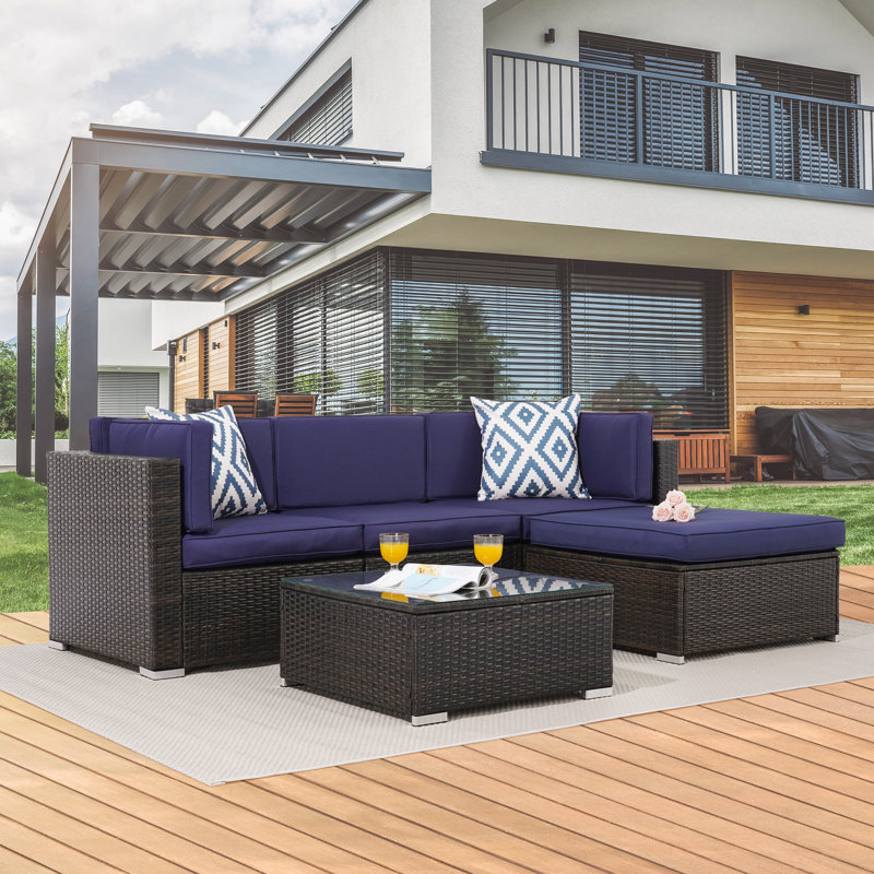 Ensemble de conversation modulaire 5 pièces, Bleu marine