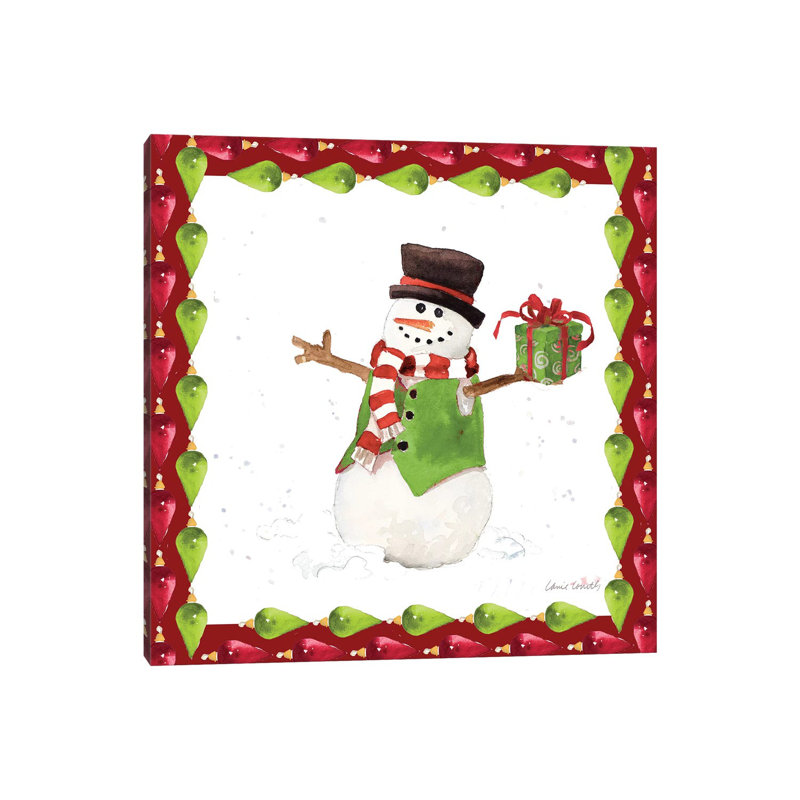 Christmas Snowman Ii by Lanie Loreth - Wrapped Canvas Gallery-Wrapped Canvas Giclée, 66.04 cm H x 66.04 cm W x 1.91 cm D