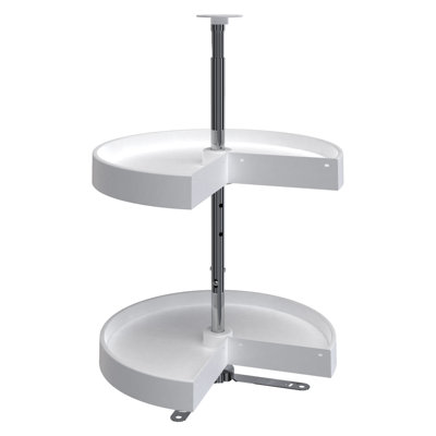 Rev-A-Shelf Lazy Susan Pie-Cut Polymer Two-Shelf, White