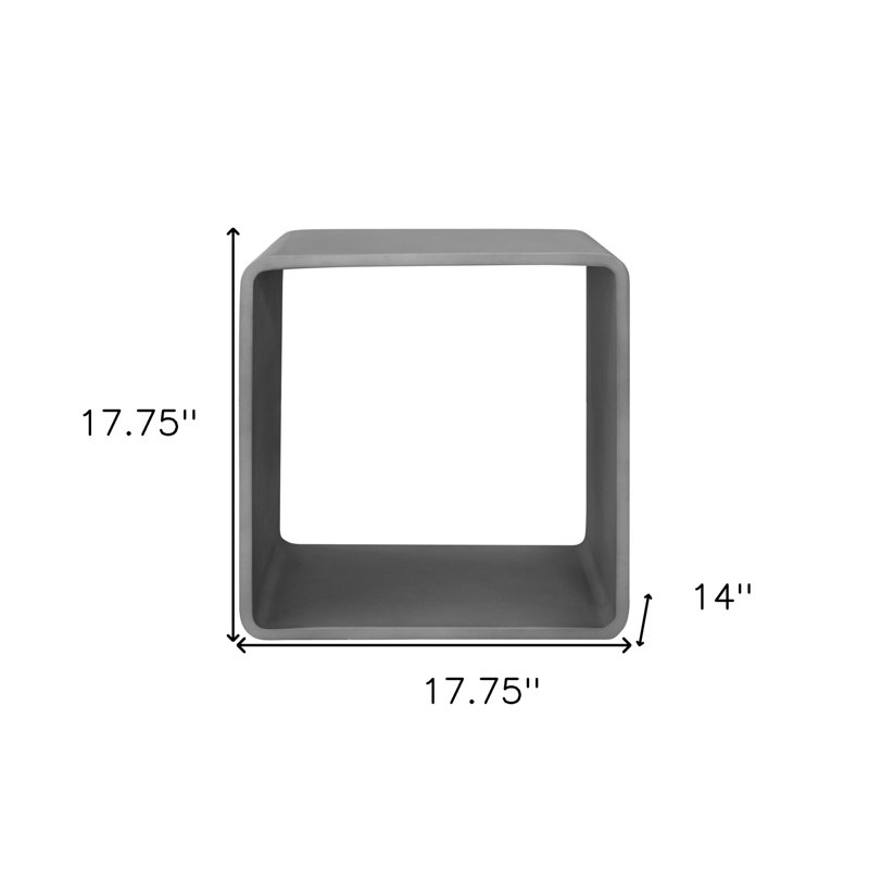 18" Open Geo Cube Display Bookcase, Grey
