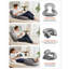 Reading Pillow, Large Size U-Shaped Sitting up Pillow, Washable Bed Pillow with Soft Velvet, Bed Rest Back Pillow, Ideal for Reading, Gaming, Resting, Working, Grey