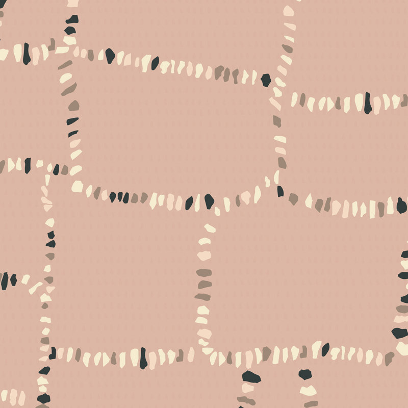 Tulum Ruins Wallpaper, Non-Pasted, Blush, Paper