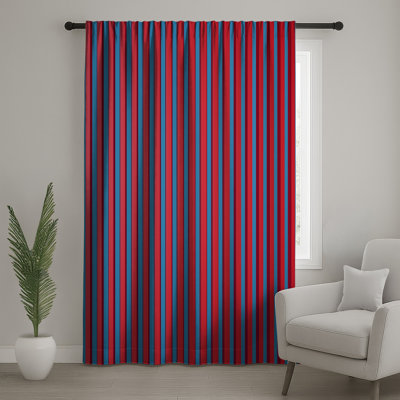 Rideaux à rayures verticales rouges, voilages et voilages à rayures - 1 panneau