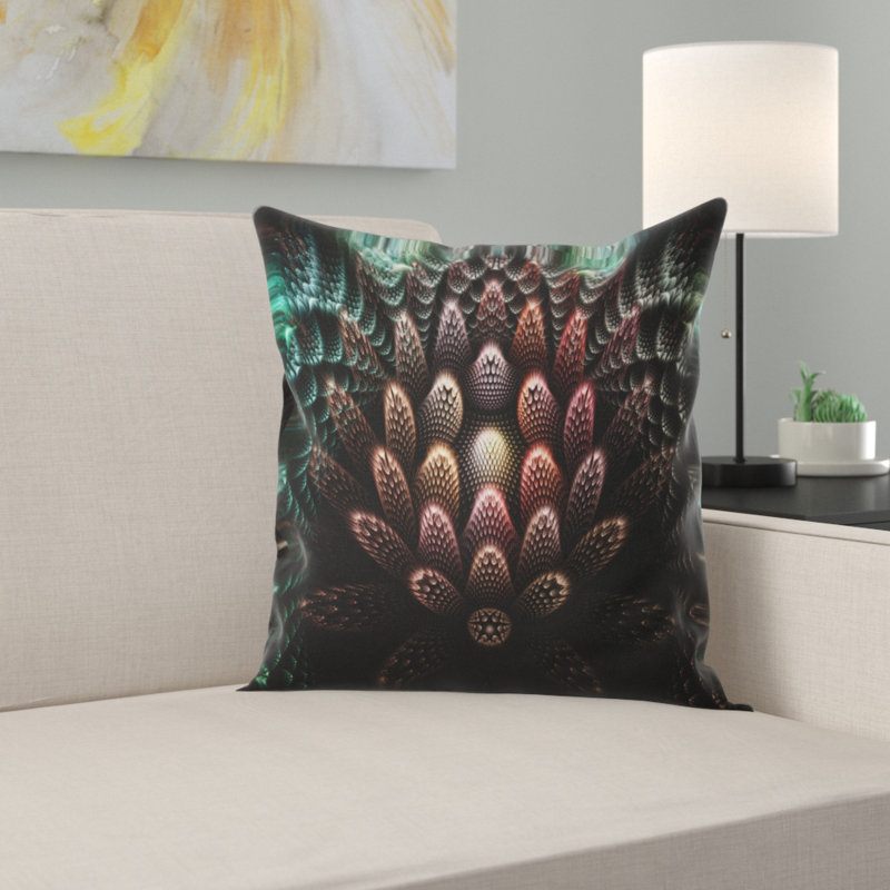 Coussin fantaisie fleur 3d, 18 po x 18 po, Coussin décoratif