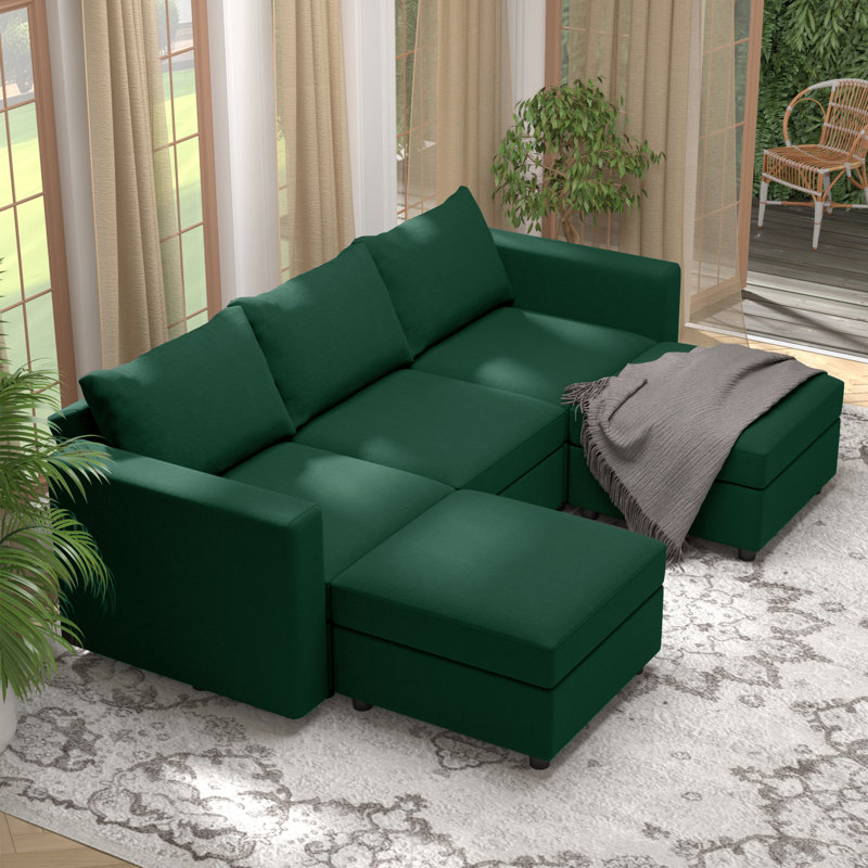  Canapé modulaire rembourré 5 pièces 90 po BOX MODULE STO SOFA, Mélange de coton