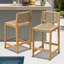 Tabouret de bar en corde Leo Premium - finition teck, gris clair, ensemble 2-1808107362