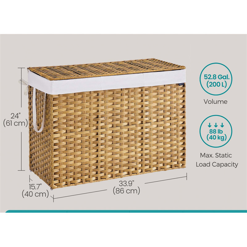 Bhargava Laundry Hamper with Handles, 61 x 86 x 40