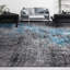 Tapis gris anthracite et bleu noué à la main de haute qualité-106954916