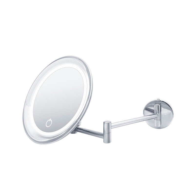 Beauty Concave Metal Lighted Wall Mirror, 8.2" H x 7.8" W 13.9" D