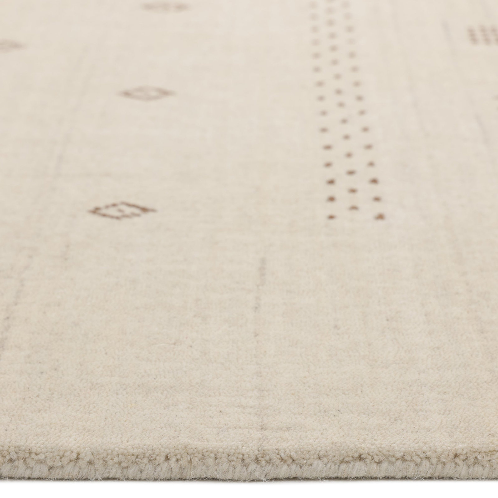 Simi Hand Knotted Cotton/Wool Southwestern Area Rug, Rectangle 3' x 5', Snow