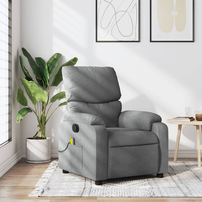 Fauteuil de massage, Manuel - Inclinaison par pression, Polyester gris foncé