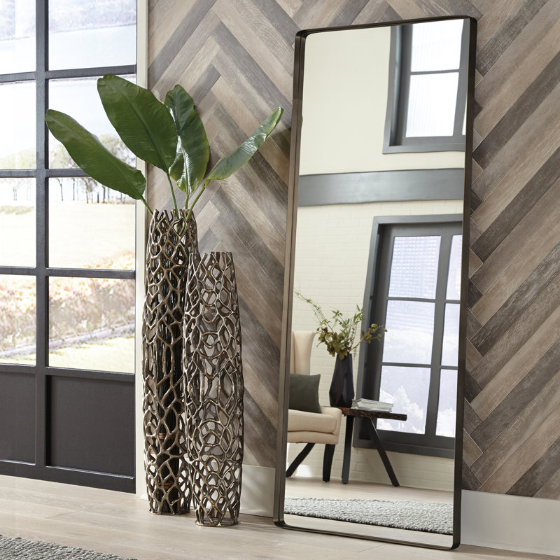 Stainless Steel Rectangle Mirror, 72" x 30", Brass