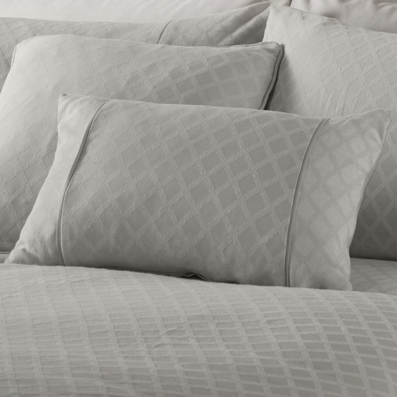 Alejos Geometric Throw Pillow Cover, Silver