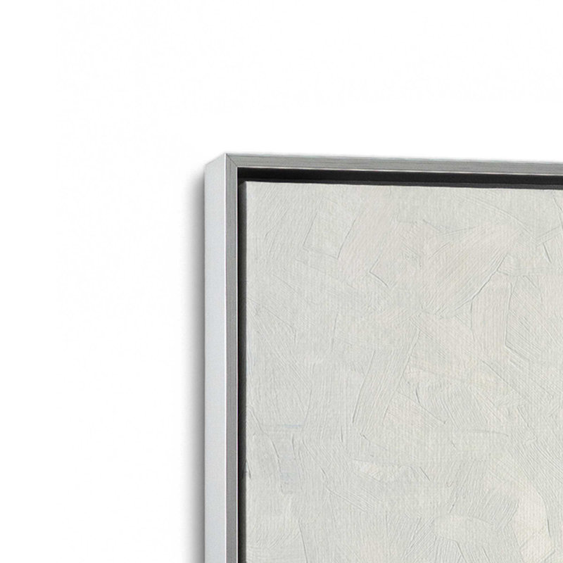 Seaside Umbrella Harmony II Canvas Print , Polished Chrome Floater Framed, 32.75" H x 32.75" W x 1.75" D