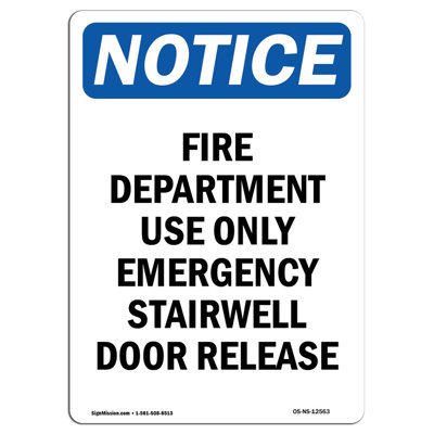 Fire Department Use Only Emergency Sign