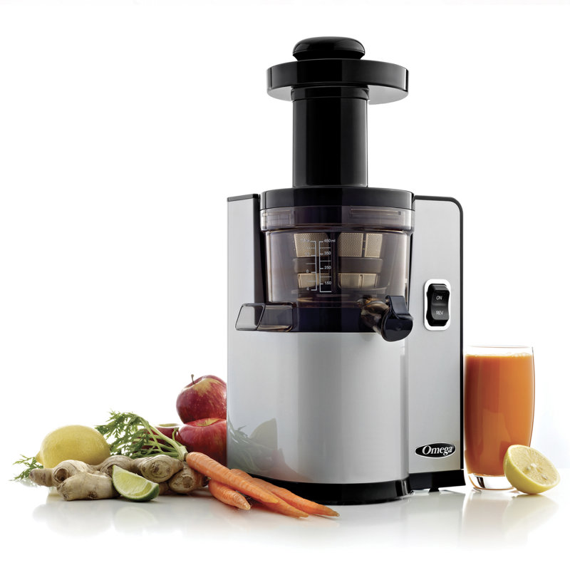 Omega Cold Press Masticating Vertical Low-Speed Juicer, Silver