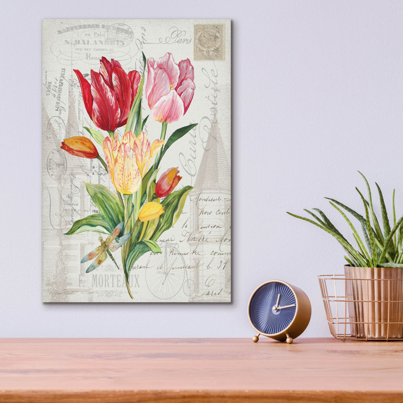 «Bouquet Francais E» par Jean Plout, art mural en verre acrylique, H 16 po x l 12 po x P 0,13 po