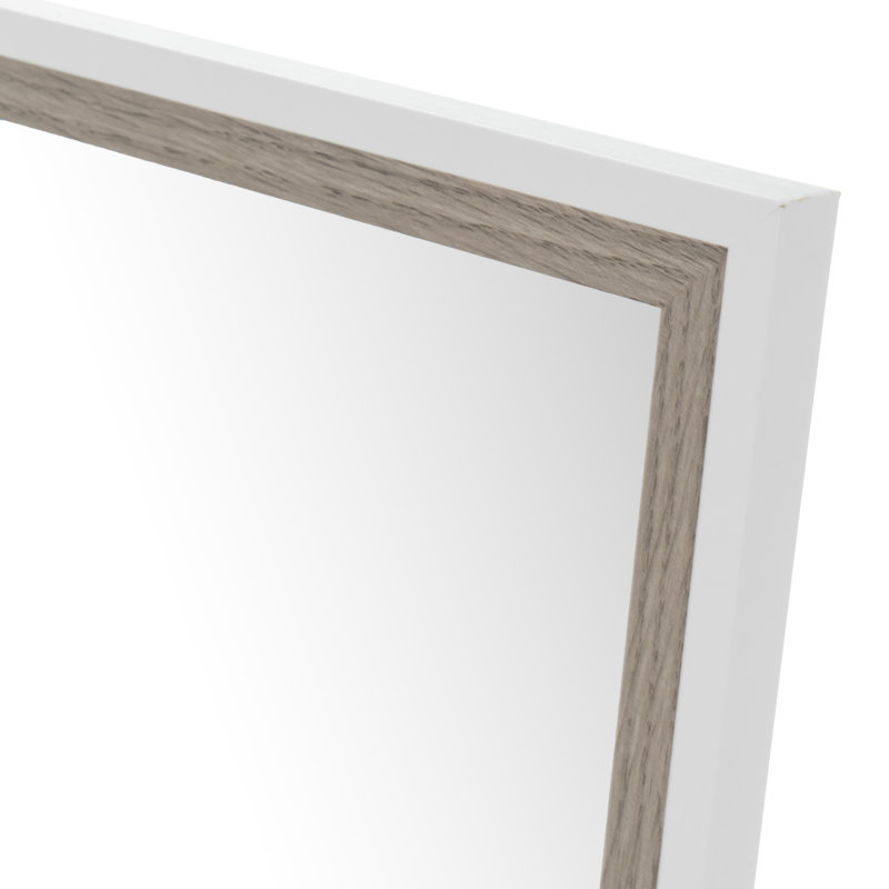 Rectangle Floor Mirror, White/Gray