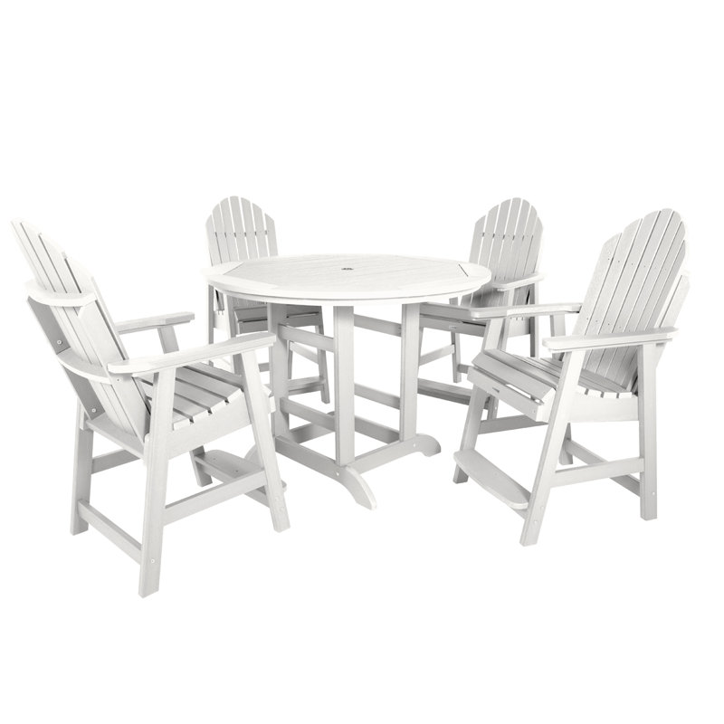 Anette 4-Person 48" Round, Counter-Height Dining Set, White