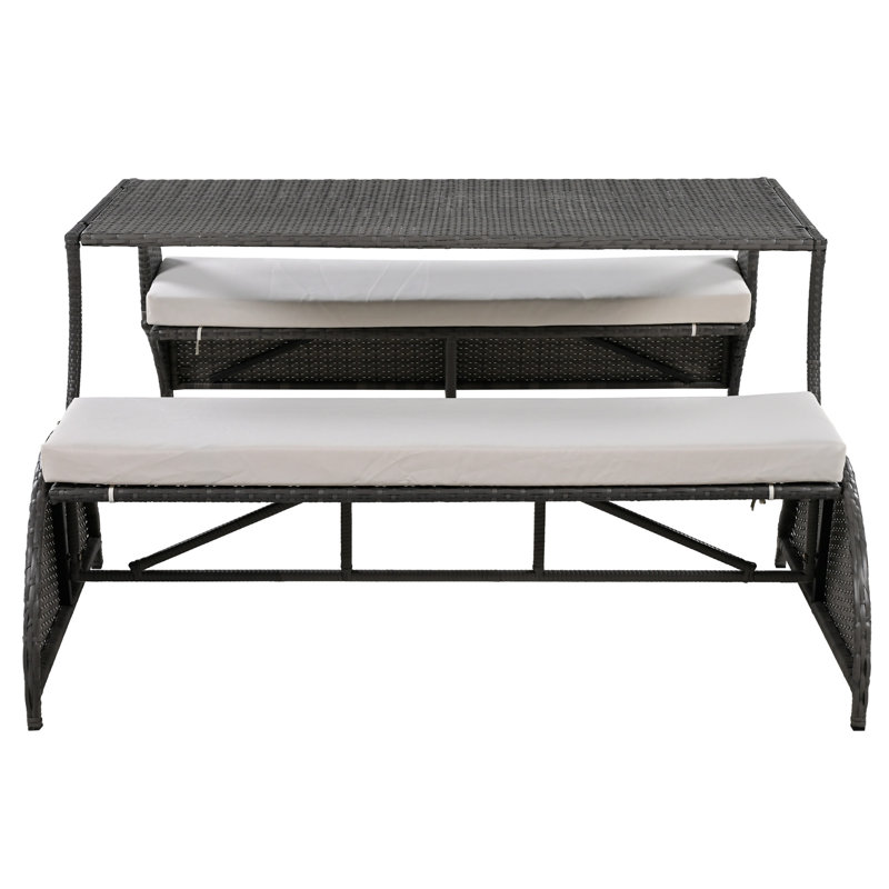Table de pique-nique convertible 2-en-1, Blanc
