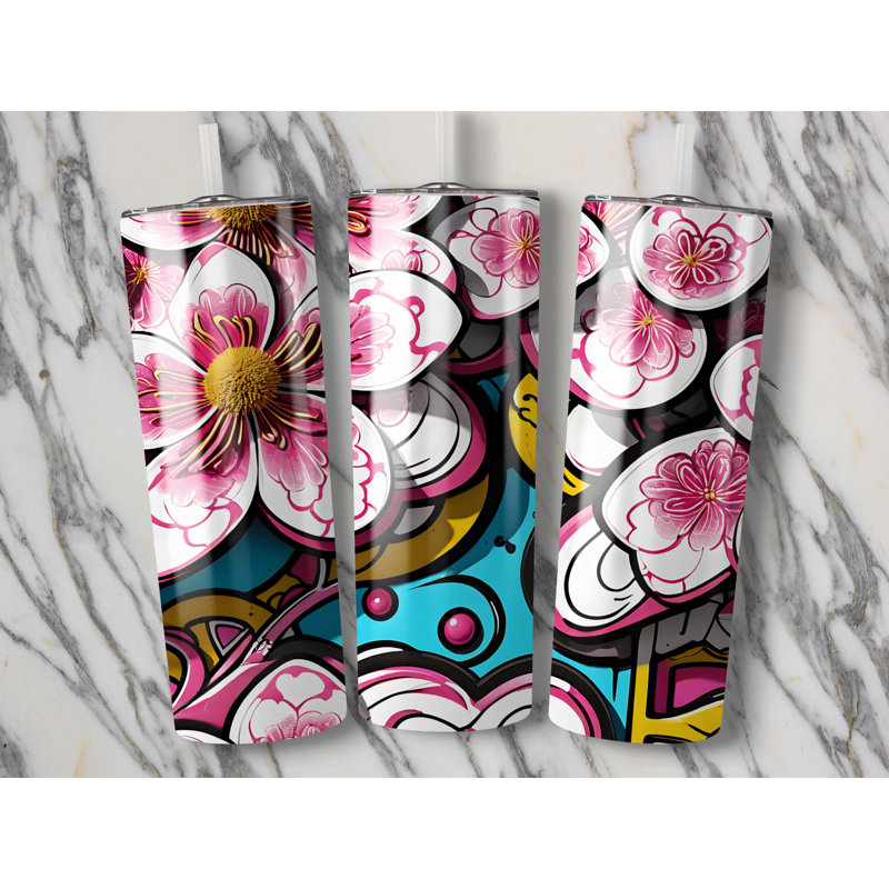 Choose Handmade Tumblers 591ml Vacuum Insulated Stainless Steel (18/8) Travel Tumbler with Straw