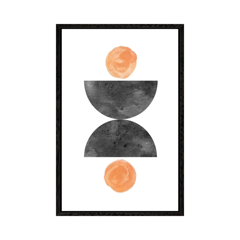 Geometric Shapes by Whales Way - Print on Canvas, 101.6cm H x 66.04cm W x 3.81cm D, Black Framed
