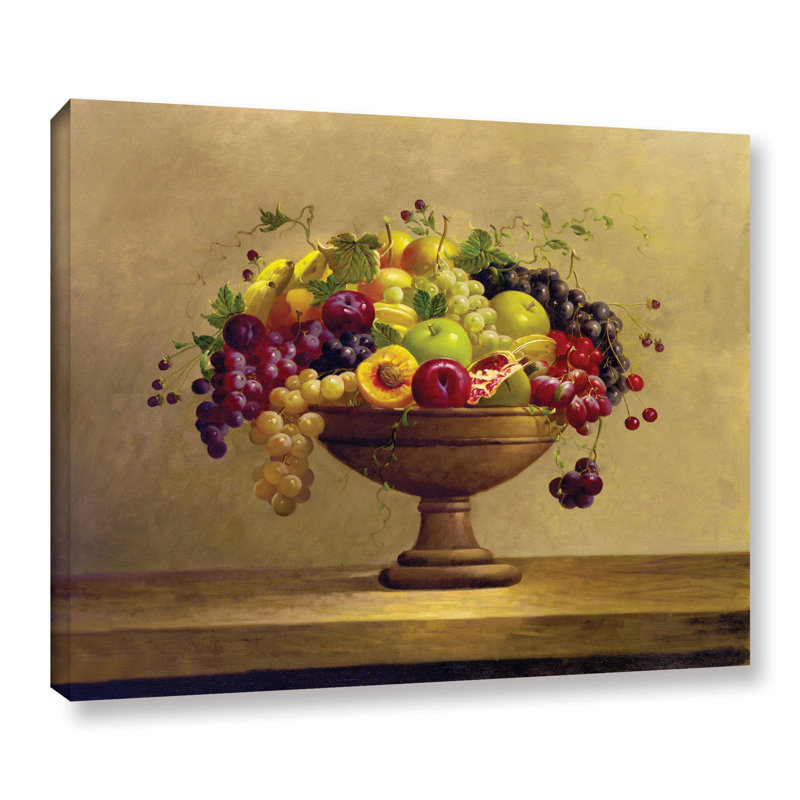 «Fruit Bowl I» par 0 Welby - reproduction sur toile, H 36 po x l 48 po x P 2 po, Toile tendue