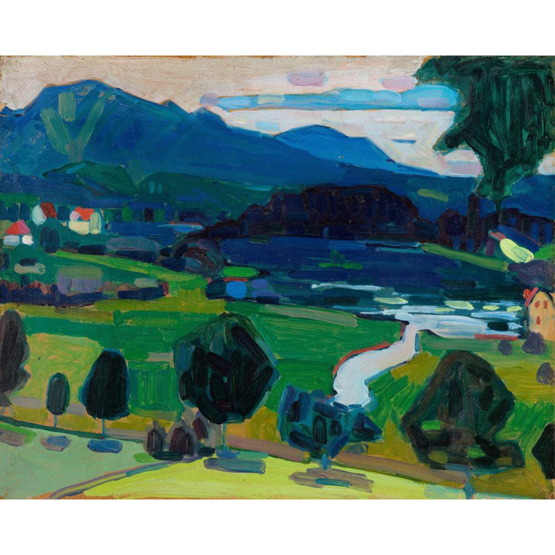 «Murnau - View over the Staffelsee» par Wassily Kandinsky - Art mural sur toile tendue avec châssis, H 48 po x l 33 po