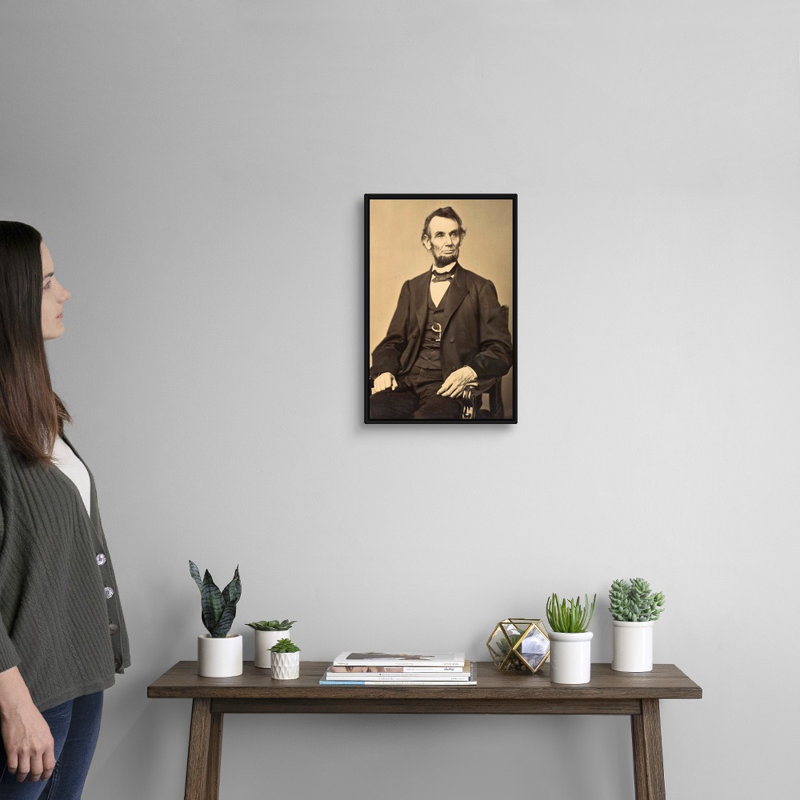 « Abraham Lincoln » par Anthony berger-impression, Cadre noir, H 20 po x l 14 po x P 1,75 po