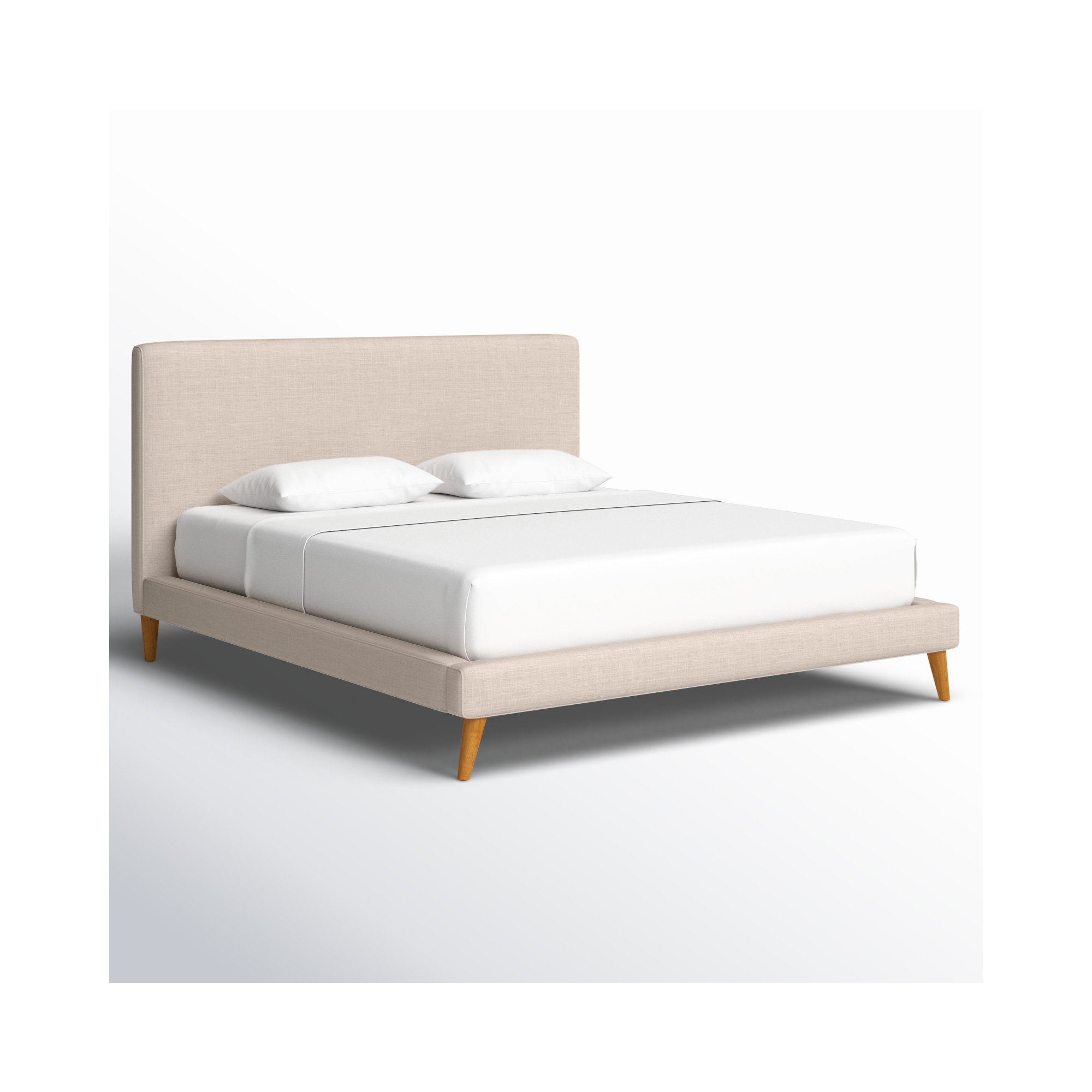 Williams Upholstered Bed, Beige Linen, California King