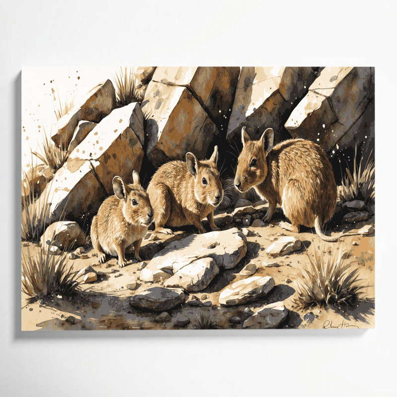 Art mural sur toile beige Wildlife Rock, H 12 po x l 18 po