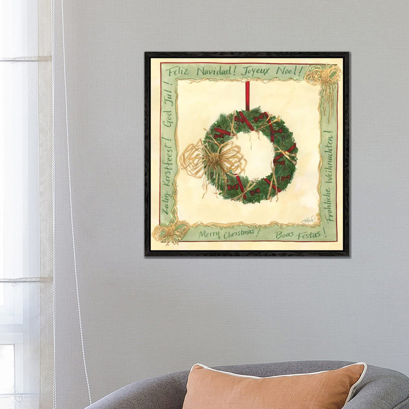 Raffia Wreath II by Tara Friel - Gallery-Wrapped Canvas Giclée on Canvas, Black Framed, 66.04 cm H x 66.04 cm W