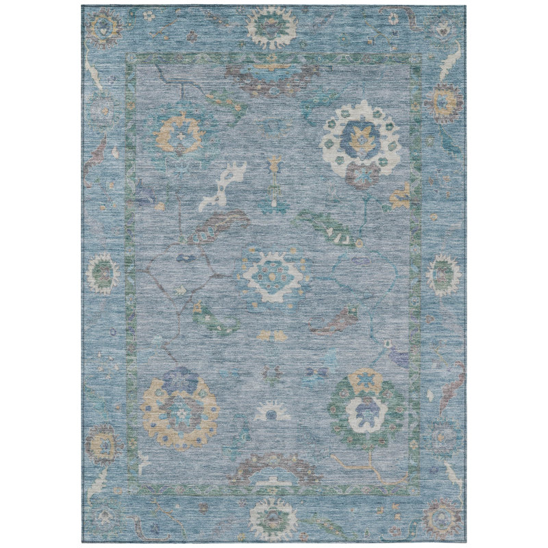 Machine Washable Indoor/Outdoor Kaczor ACN2229 Global Rug, Rectangle 3' x 5'