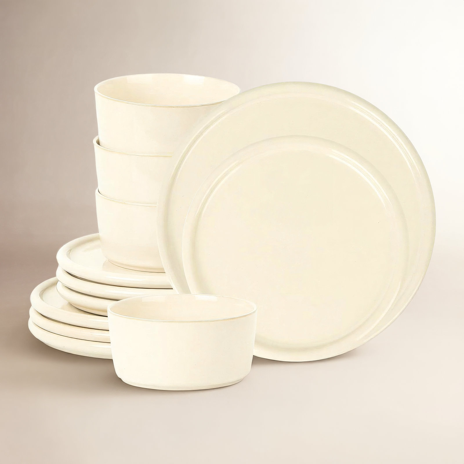 Stone Lain Eden 12-Piece Dinnerware Set Stoneware, Beige