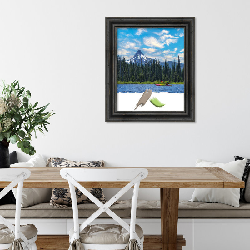Cadre photo en bois Durarte, Noir, 24 po x 36 po
