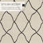 Tapis géométrique beige / noir en polypropylène / polyester tissé à la machine-1636510580