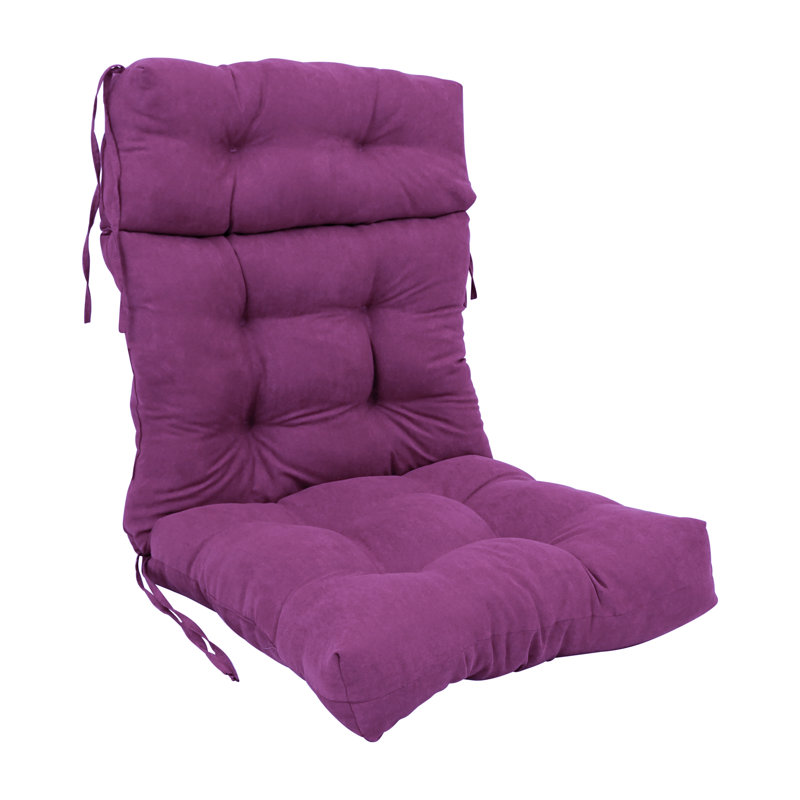 Coussin de siège / dossier en microsuède, Ultraviolet, L 20 po x P 42 po