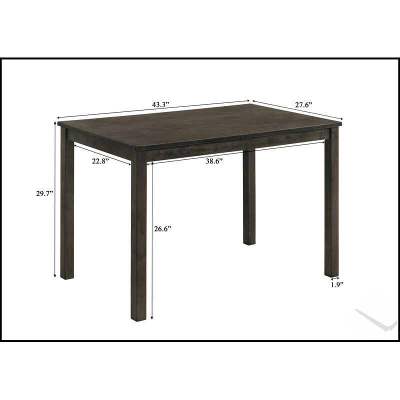 Table de salle à manger rectangulaire contemporaine 1pc, finition bois foncé, durable et élégante pour les maisons modernes