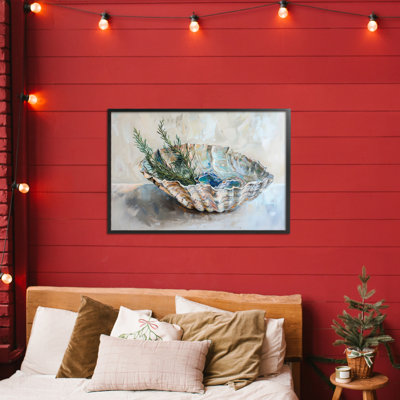 Giclée encadrée de sapin de Noël côtier, design par Petal Prints Design