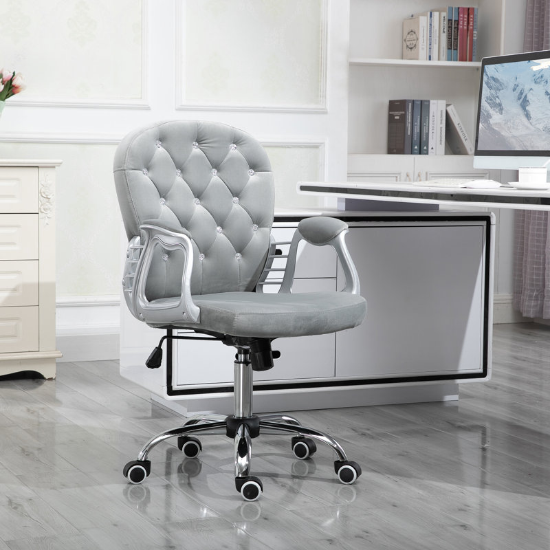 Office Chair, Light Grey, Silver