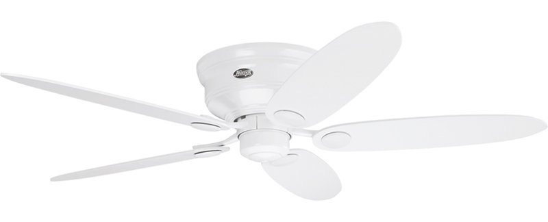 Monatuk 132cm Ceiling Fan with Light Kit, Lacquered White with Lacquered White and Maple Bla