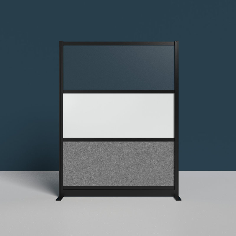 Mur modulaire avec cadre Harmony, H 70 po x L 53 po, Noir/gris