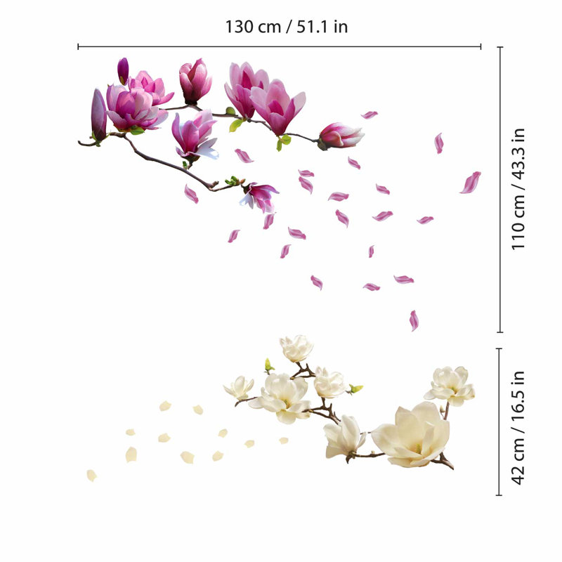 Décalcomanie murale fleurs magnolia