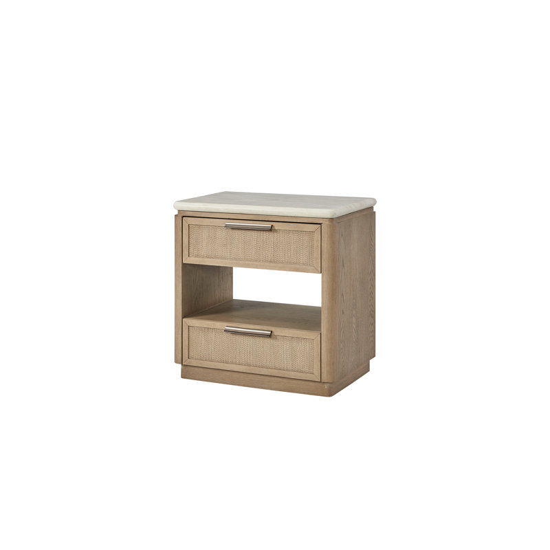 Table de chevet à deux tiroirs avec tiroirs en corde