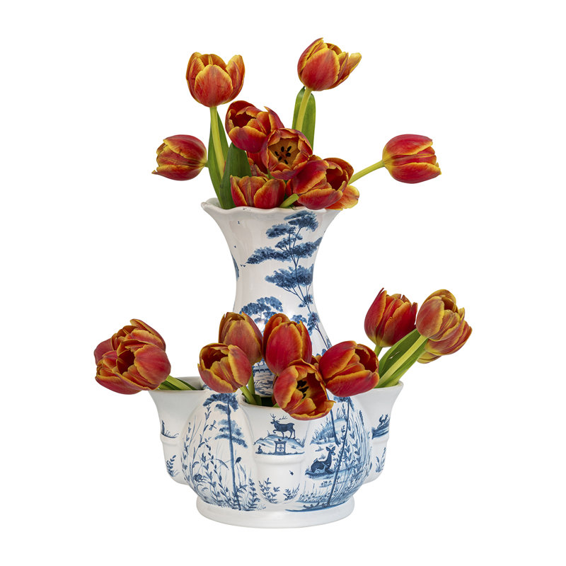 Country Estate 11.5" Tulipiere Vase- Delft Blue