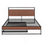 Structure de lit plateforme grand en métal avec lit gigogne, ports USB et support à lattes, aucun sommier nécessaire-1073619193