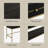 45.5 Inch Black Entryway Table with Geometric Design & Gold Accents, Mid-Century Modern Console Table with 2 Drawers & Open Shelf-1202531913
