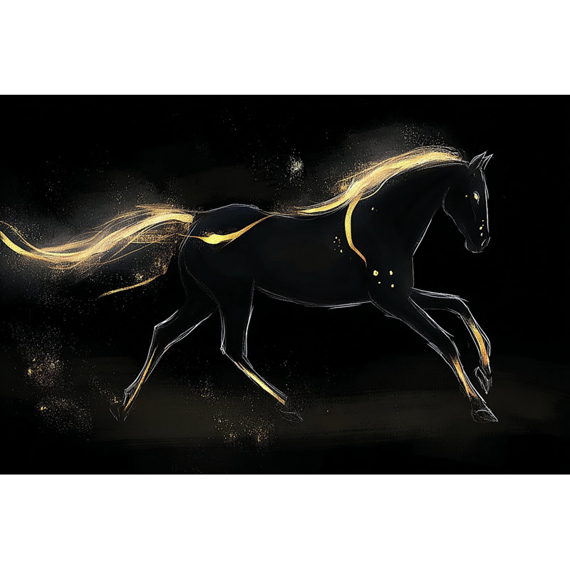 Art mural sur toile tendue Gilded Motion Four, L 48 po x H 36 po x P 1,5 po